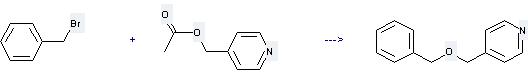Benzyl bromide can react with 4-Acetoxymethyl-pyridine to get 4-Benzyloximethyl-pyridine.